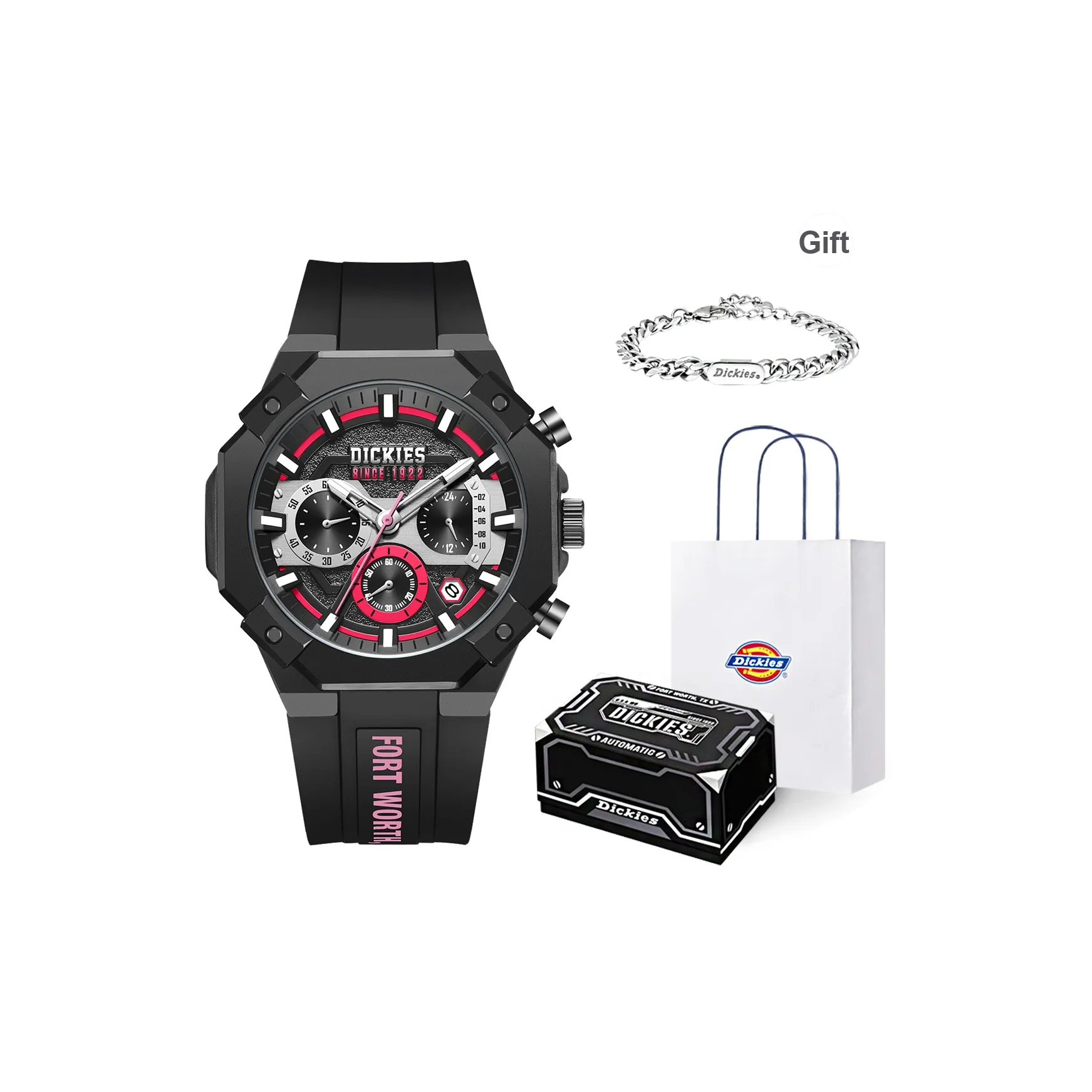 Dickies Galaxy Series Кварцевые наручные часы Серебристый циферблат Унисекс