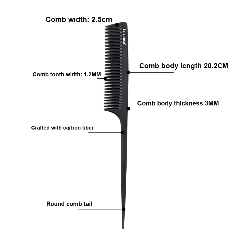 LOVANSO Sharp tailed Comb Anti Static-3