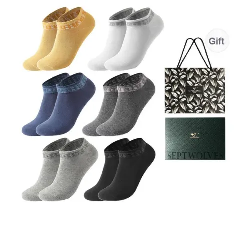 SEPTWOLVES Ankle Socks Spring Summer Men's 6 Pairs Gift Box Packaged