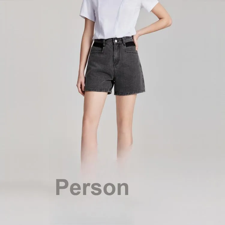 ELLE Denim Shorts Women's Smoke Gray-2