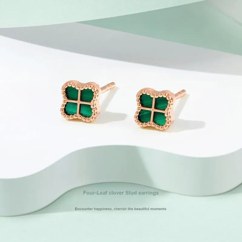 LUKFOOK JEWELLERY Malachite Stud Earrings Women's-1