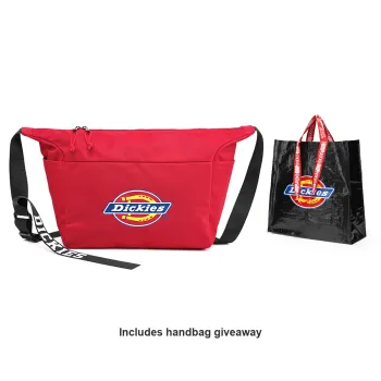Dickies Nylon Fabric Messenger Bag Shoulder Bag Crossbody Bag Regular Unisex Black/Ecru/Red