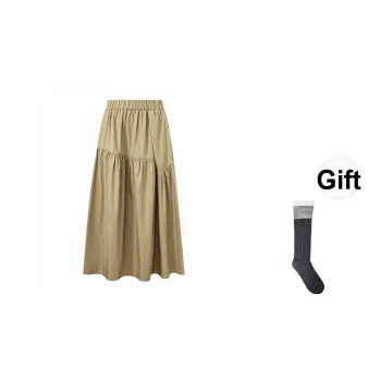Self Who Casual Long Skirt Women's Khaki