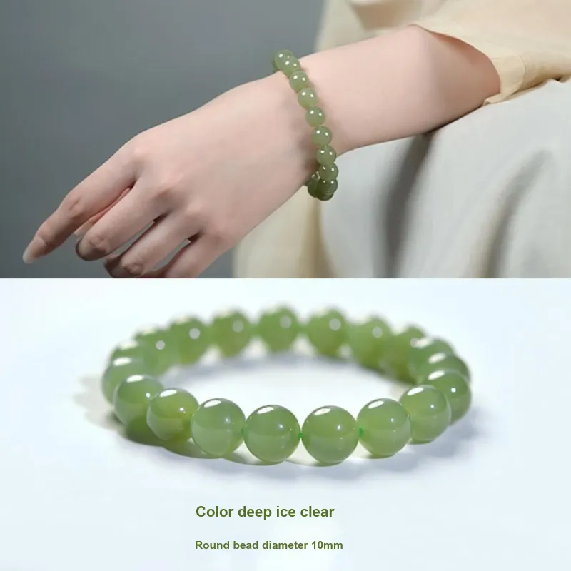 ORTAFFA Hetian Jade Bracelets Pale Greenish White Jade Unisex-17