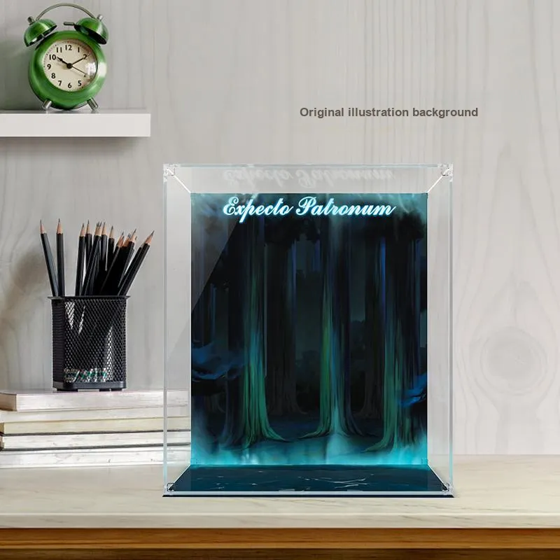LIGHT YOUR BRICKS Harry Potter Patronus Charm Stag And Wolf Transparent Acrylic Display Case Model Accessories-7