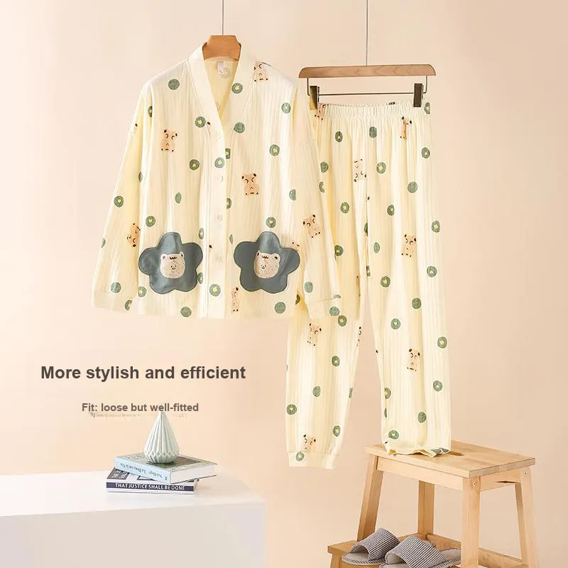 ZAO FU NIAO Pajama Set Women's Apricot-2