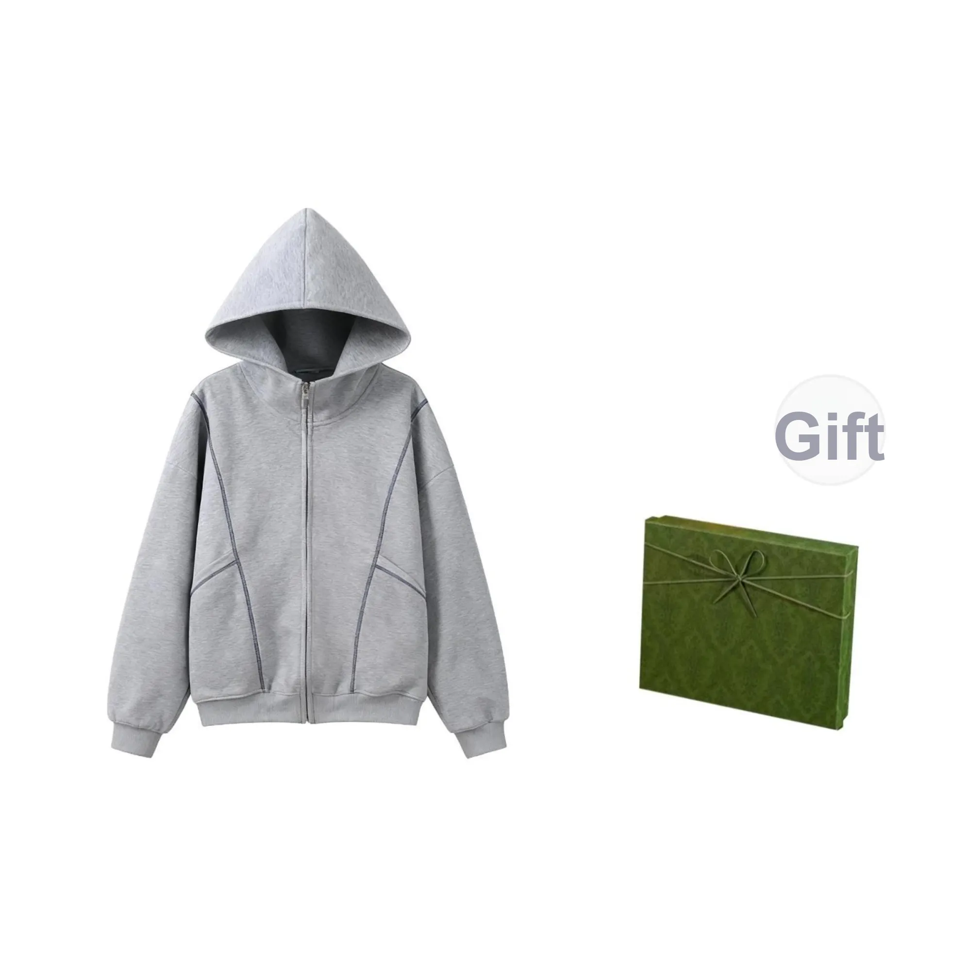 DITB Серый Цветовой блок Толстовка Пальто Женские Толстовки