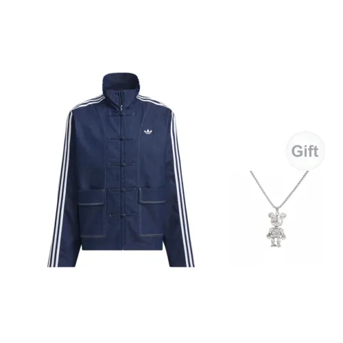 Adidas Originals Jackets Unisex Deep Indigo With Free Necklaces