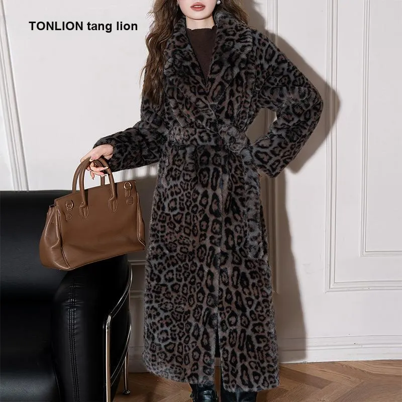 Tonlion Темный Каменный Серый Женские Меховые изделия