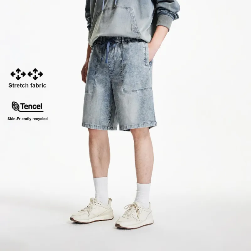 JACK&JONES Denim Shorts Men E40 Light Denim Blue-2