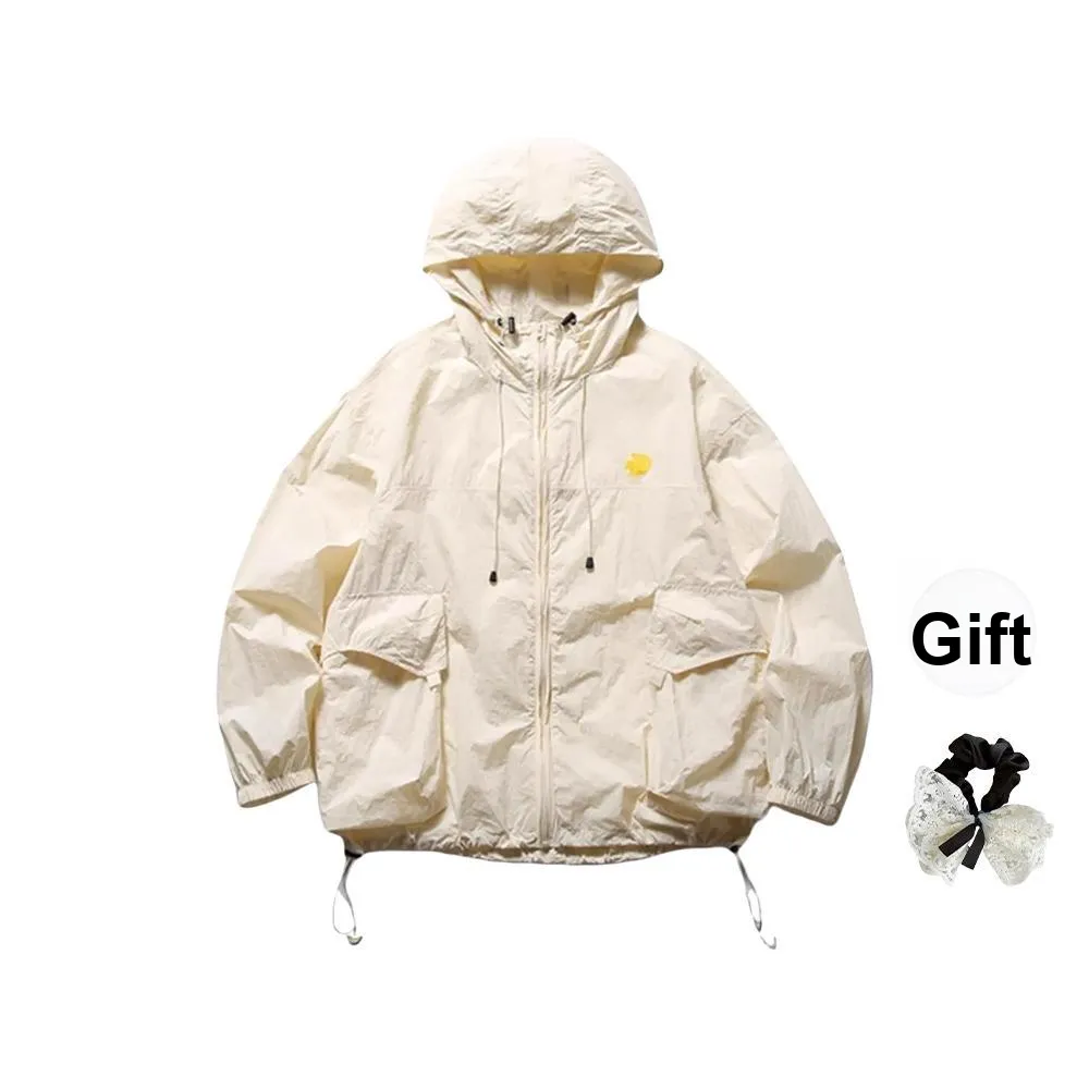 TUSHIFEI Cropped Coats Women's Beige Apricot+Hair Tie Comes With