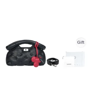 Karkki Lambskin Poker Card Collection Cloud Dumpling Bag Women's One Shoulder Handbag Women's Black Black Beauty