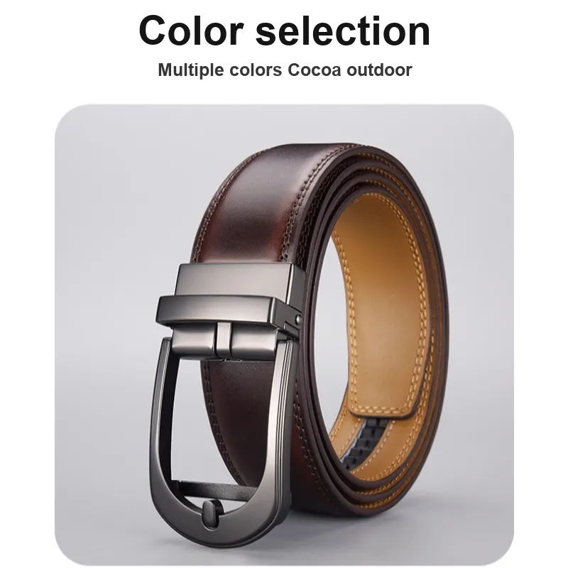 Yalu Split Leather With Overlay Film Leather Belts Men's 3.2CM-4