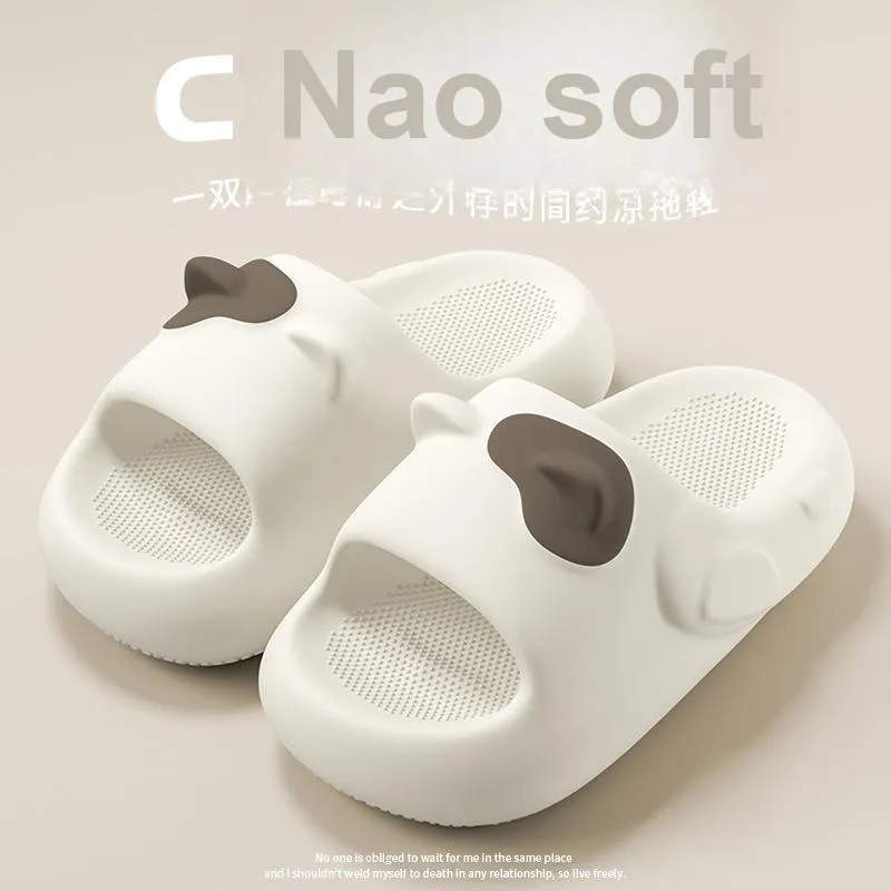 JINGEYU Cute Kitten 3D Effect Trendy Ear Slippers, Home Stripes Platform Slip Resistant-5