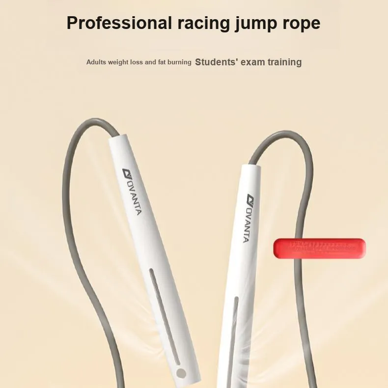 Ovanda Sports & Fitness Non Countable Jump Ropes Adults Cord PVC, Handle PP 2.9m Simple White-4