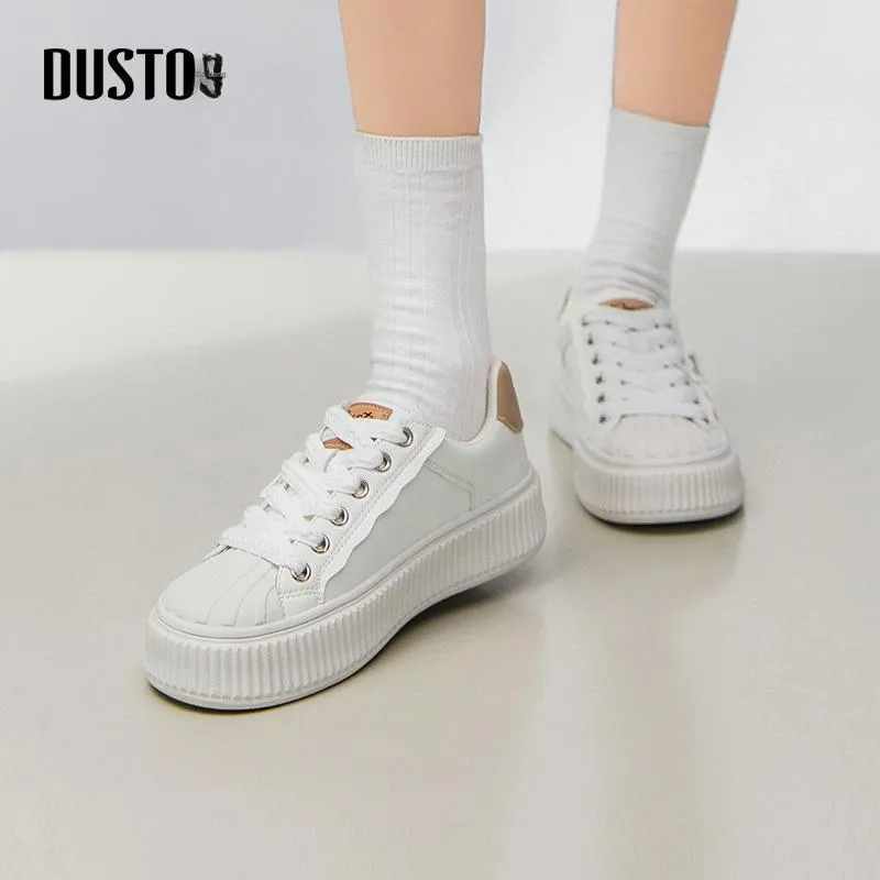 DUSTO Coverage Thermal Slip Resistant Low Top Skateboard Shoes Women's White Skin Tone-1