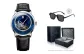 Stainless Steel Case Blue Dial Black Leather Strap