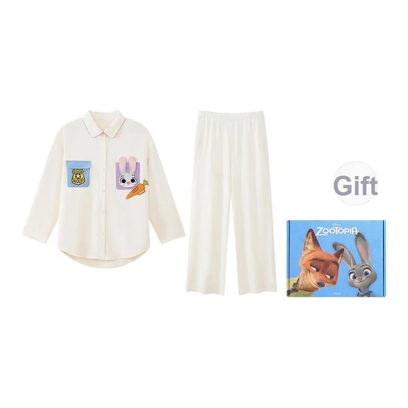 JINGYUN X Disney Пижамный комплект для женщин набор в подарочной коробке цвет экрю
