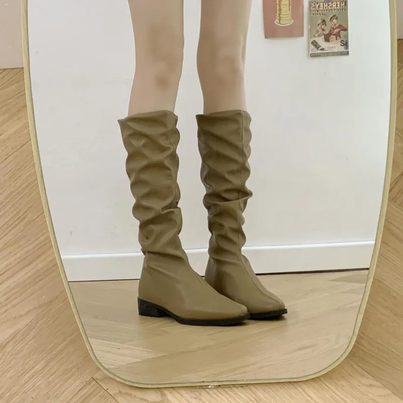 LXVB Slouch Boots Knee-high Boots 3cm Women's-18