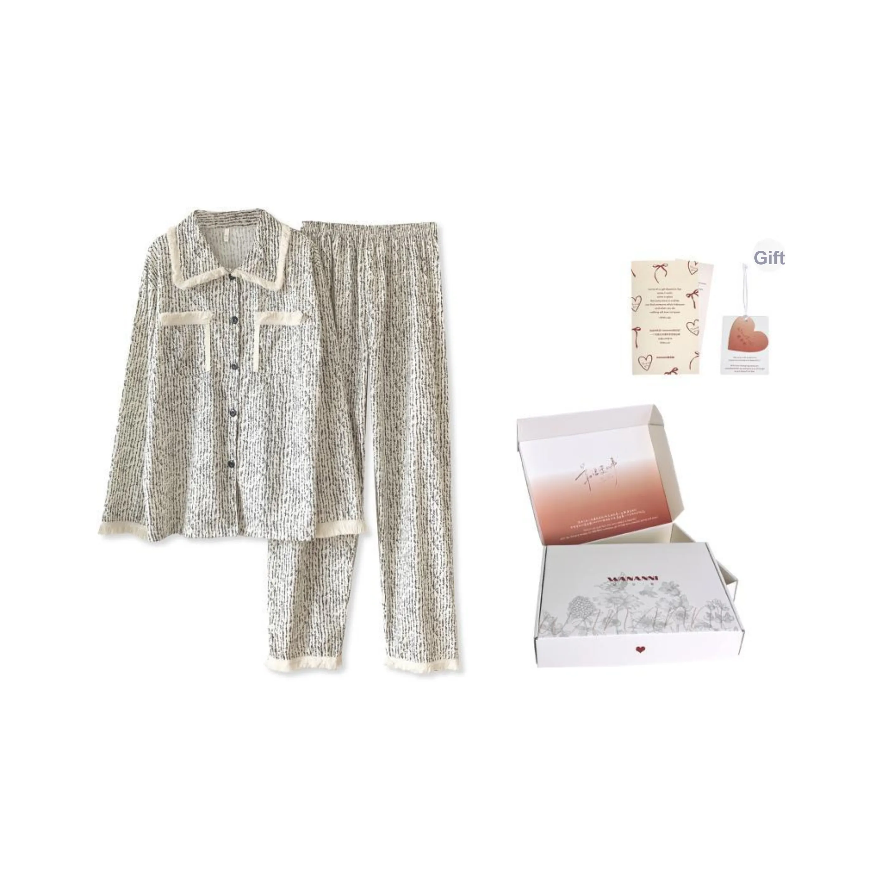 WANANNI Pajama Set Women's Gray