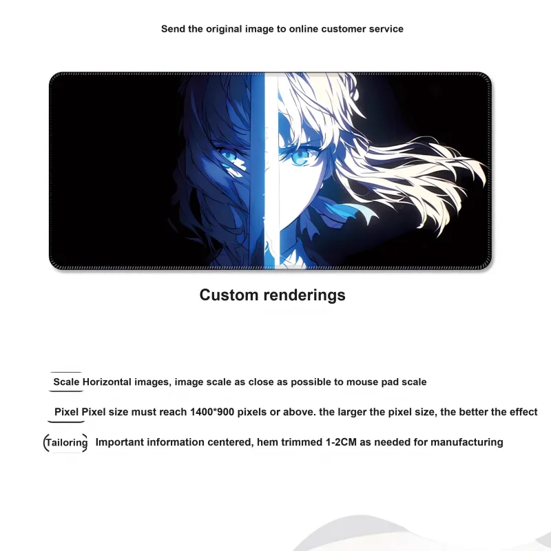 DANYIN Anime Premium Blue Extra Large Anime Esports Office Computer Keyboard Desk Cushion Mouse Pads-1