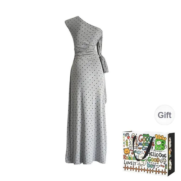 Dippanis Short Sleeved Dress Women's Gray-1