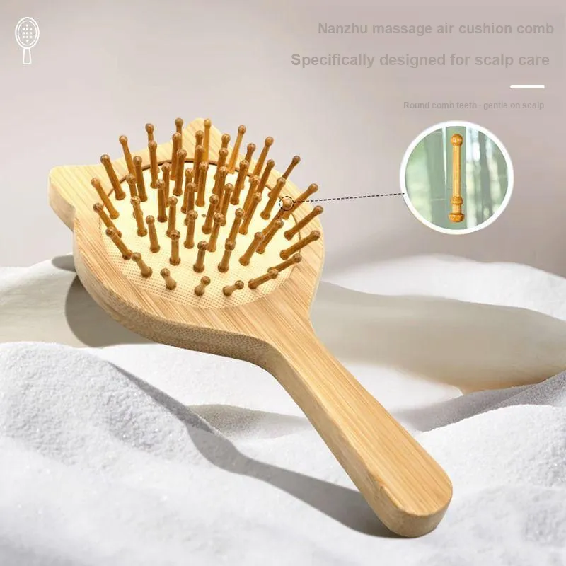 The East Is Shiny Kitten Shaped Bamboo Airbag Comb Massage Scalp Anti Static-2