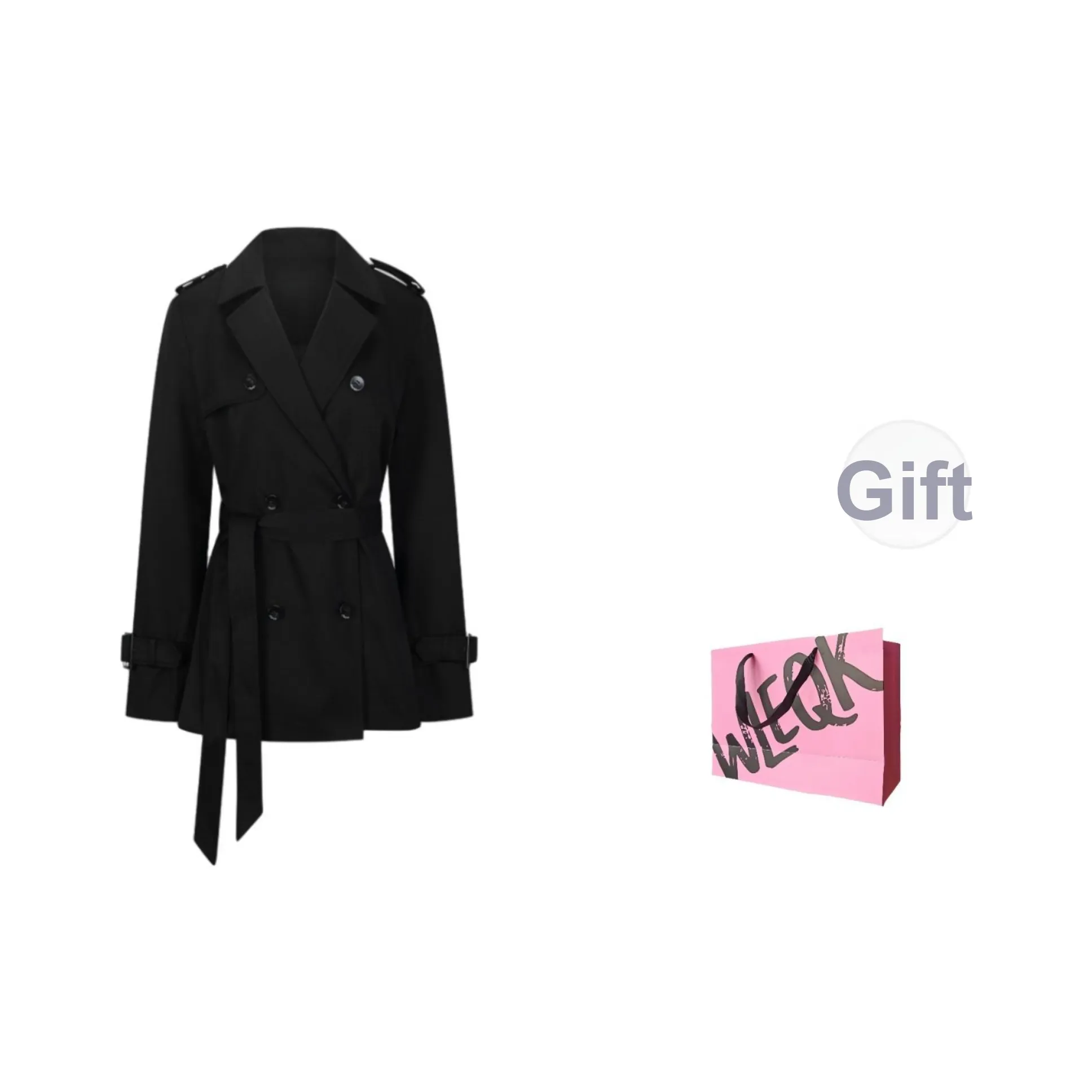 CTRTRC Черный Женский Тренч