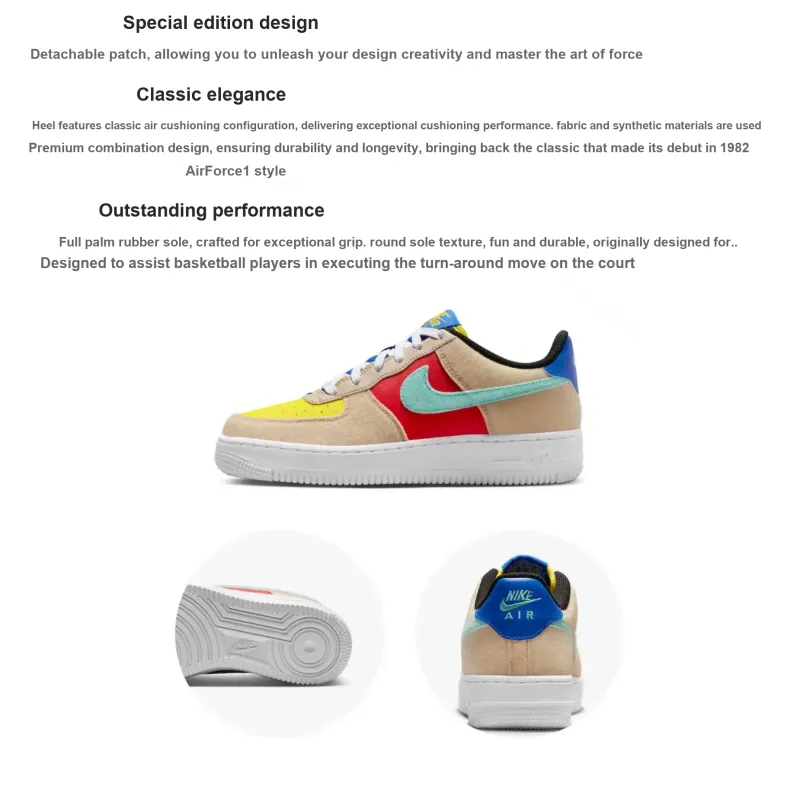 Nike Air Force 1 Low Multi-Color Velcro GS-1
