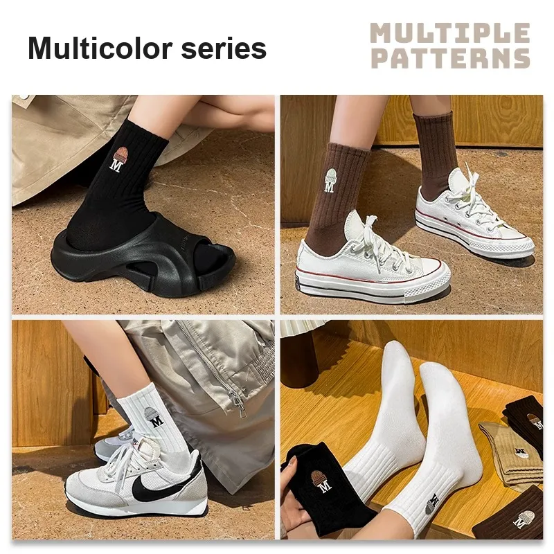 LUOLIAN Mid Calf Socks Women's 5 Pack-4