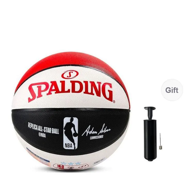 SPALDING NBA Star Series PU Basketball Red White Black Size 7 Training Unisex-3