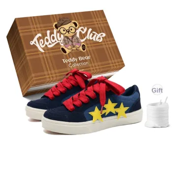 Teddy Bear Collection Stars Puffy Shoes Lightweight And Breathable Low Top Skateboard Shoes Unisex