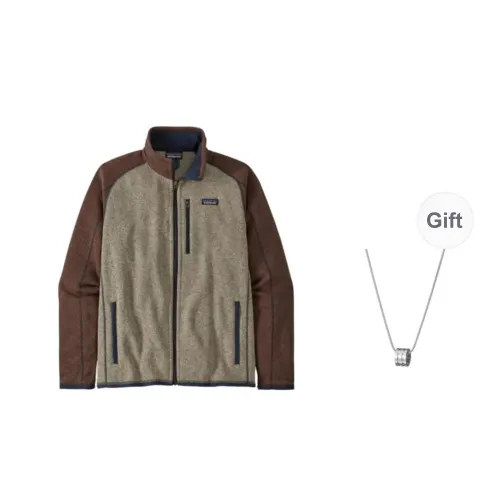 Patagonia Jacket Men's Brown Gray With Necklace