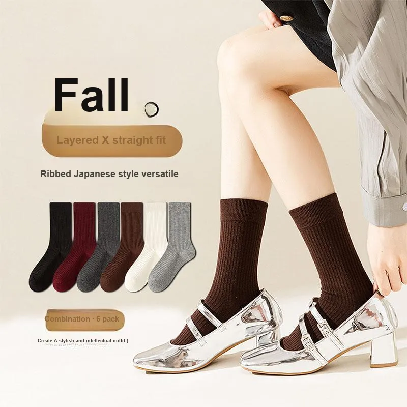 AUGUST Mid Calf Socks Women's 6 Pack Mix And Match-1