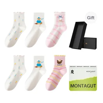 Montagut Mid Calf Socks Women's 6 Pairs Gift Box Packaged