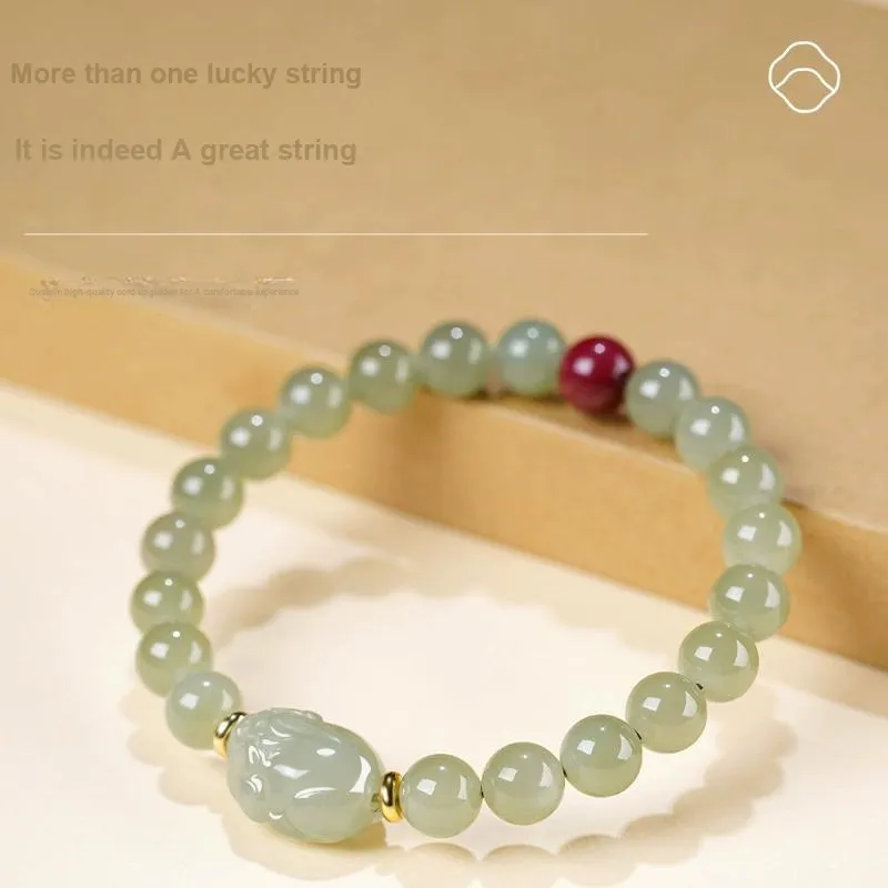 WUMZK Hetian Jade Bracelets Green Jade Unisex-2