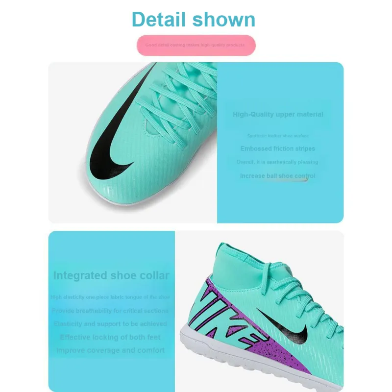Nike Mercurial Superfly 9 Abrasion Resistant Low Top Kids' Soccer Shoes Blue Kids'-2