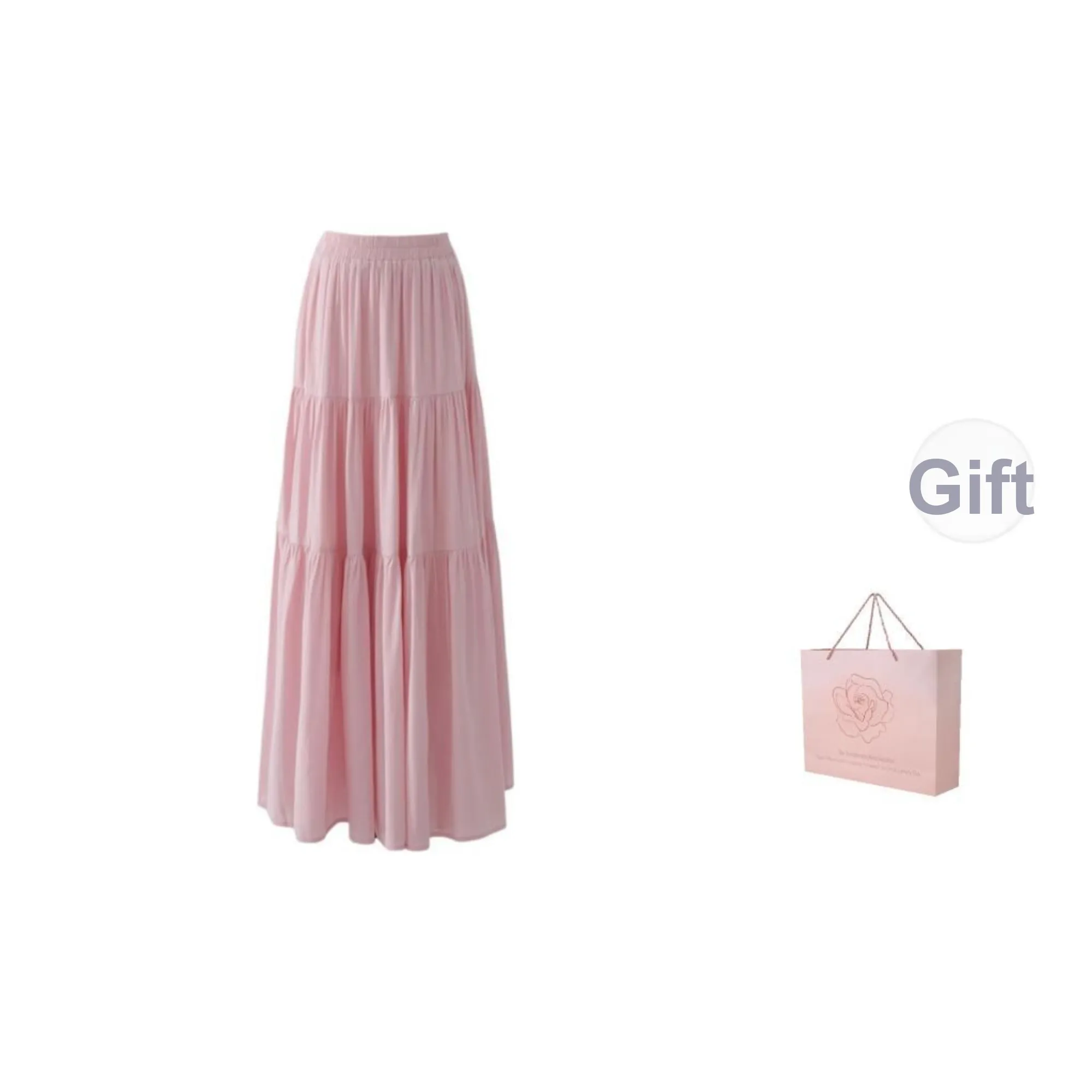 ZAZN Casual Long Skirts Women's Pink