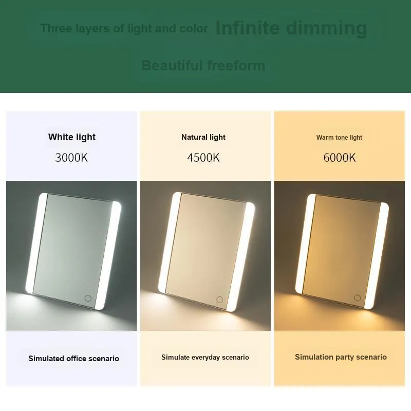 Sweet Pillow House LED Slide Tricolor Portable Magnifier Make Up Mirrors-2