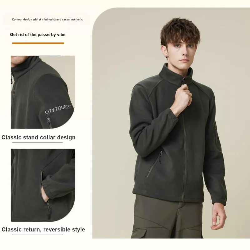 Red Bean Velvet feel Coat Men's-5