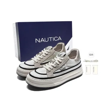 NAUTICA Anti Slip Wear Resistant Breathable Lightweight Height Increasing Low Top Canvas Shoes Women's White