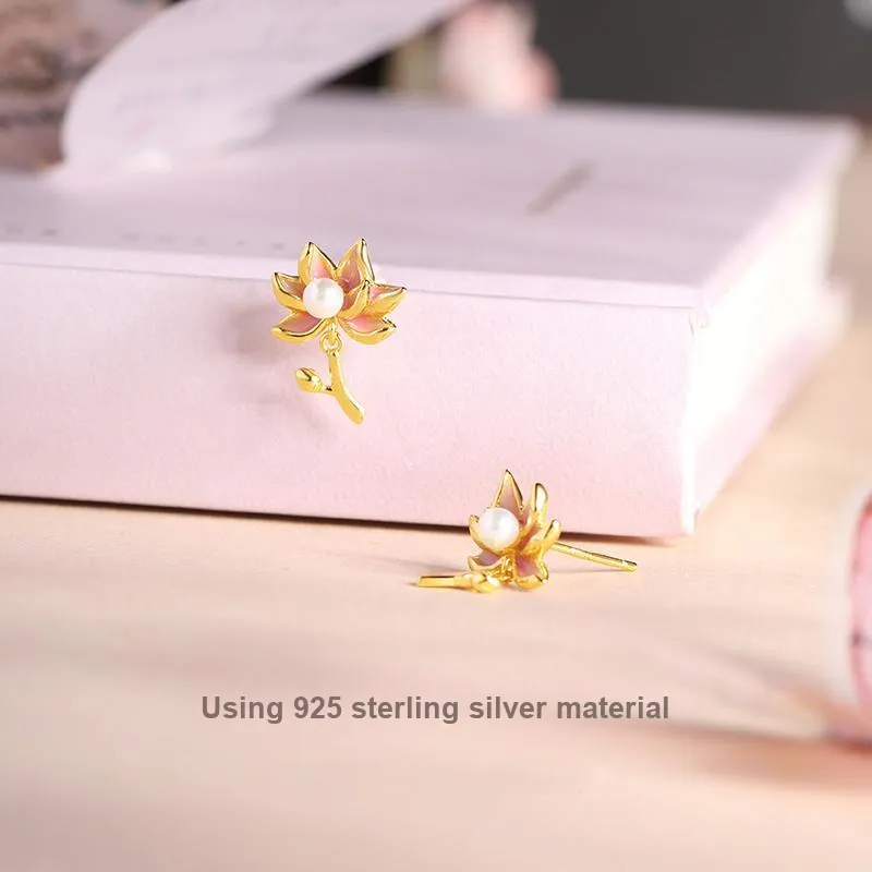 Otoshi S925 Silver Stud Earrings Women's-2