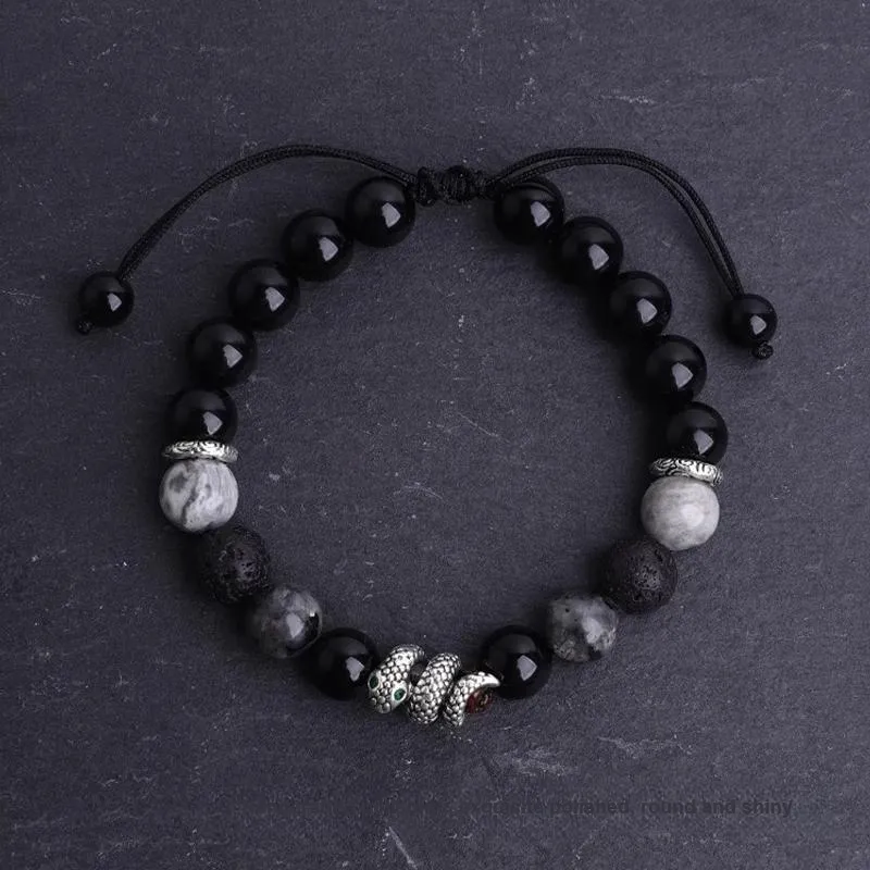 FOREVER MELODY Map Stone Bracelets Men's-3