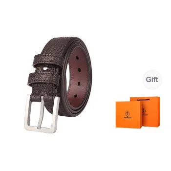 Jaylen Oos Titanium Alloy Pin Buckle Wild Cow Leather Textured Top Grain Cow Leather Leather Belts Men's