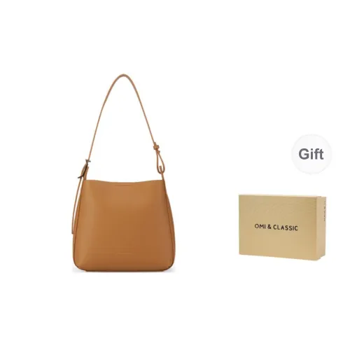 OMI Synthetic Leather Shoulder Bag Regular Women's Ecru/Brown/Pink/Black