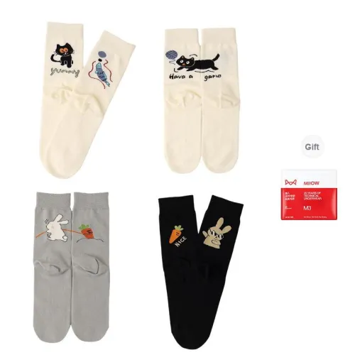 MIIOW Mid Calf Socks Women's Shopping Bag 4 Pack