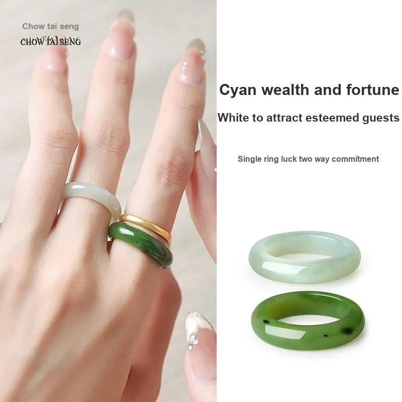 CHOW TAI SENG Rings Green Jade Women's-1