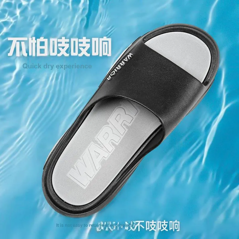 Warrior Slip Resistant Slide Slippers Men's Black Gray-3