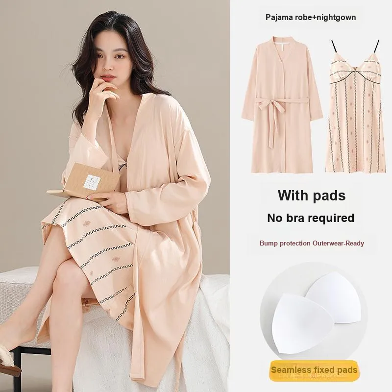 FENTENGCARE Pajama Set Women's Apricot-5
