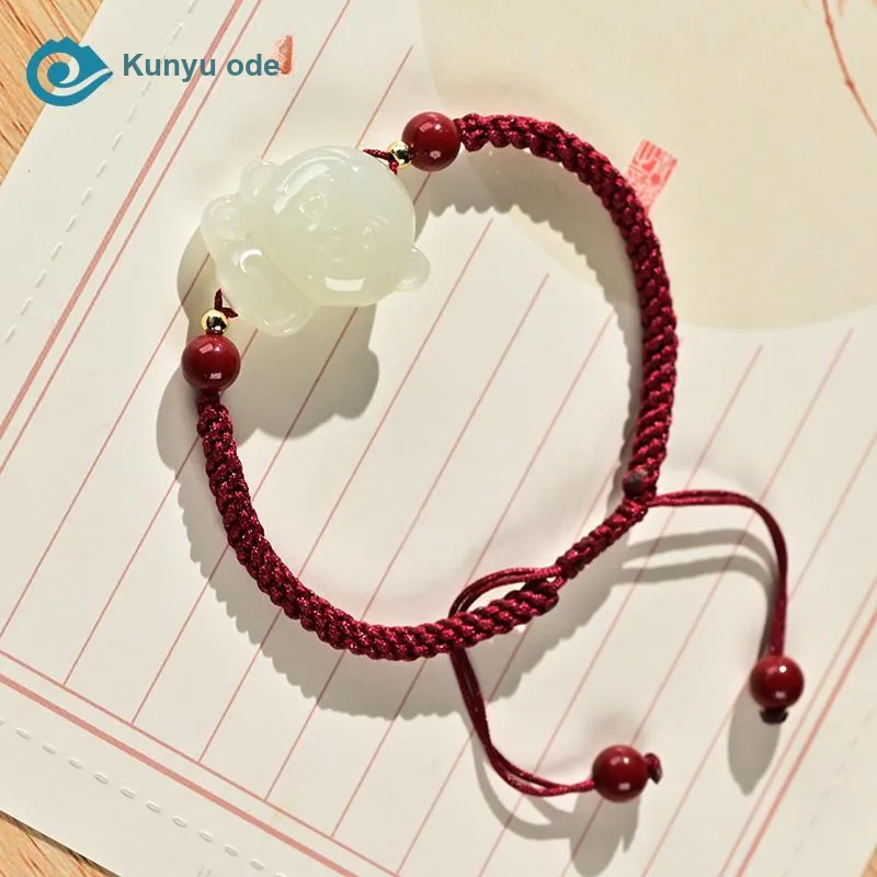 KUNYUYAO Hetian Jade Bracelets Pale Greenish White Jade Unisex-30